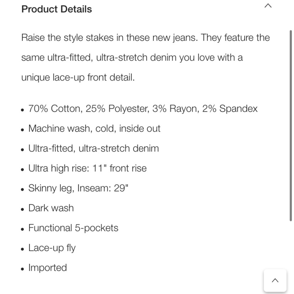 GARAGE Ultra High Rise Lace Up Fly Jeggings Size 0 - Picture 9 of 9
